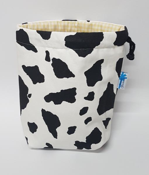 Kartoffelwärmer / Gschwellti-Beutel mit Kordelzug Kuhmuster