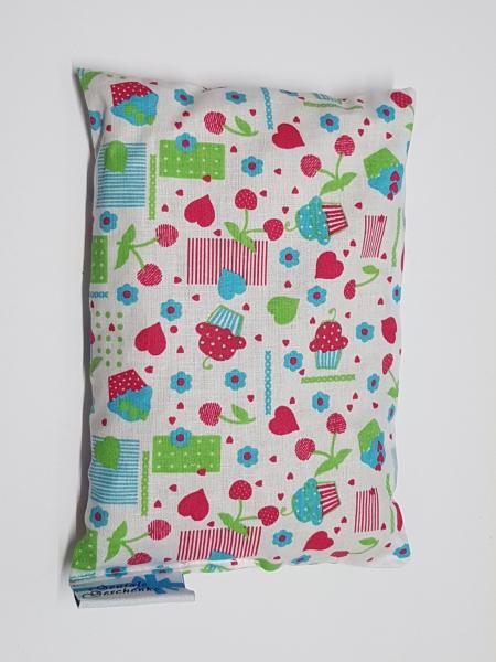 Kirschkernkissen weiss-rot