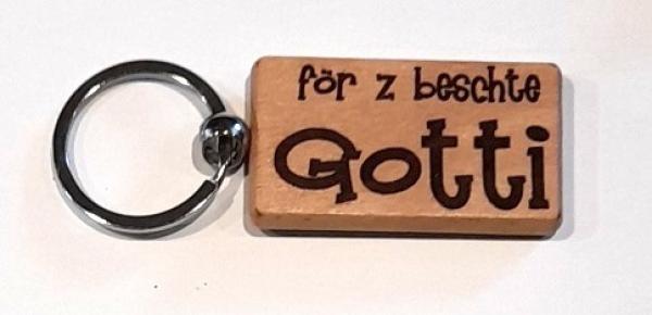 Schlüsselanhänger Holz - för z beschte Gotti