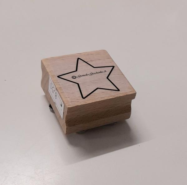 Holzstempel Stern hohl