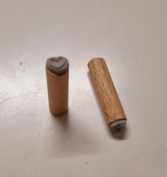 Holzstempel Herz hohl Mini