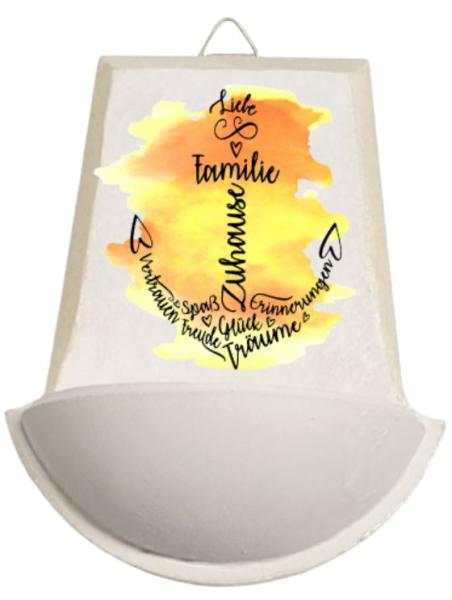 Weihwasser Becken Anker Wörterwolke - gelb