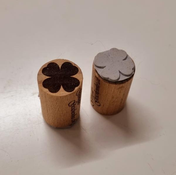 Holzstempel Kleeblatt / Glücksklee