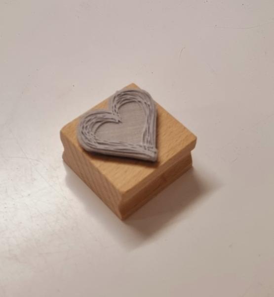 Holzstempel Herz / Strich-Herz