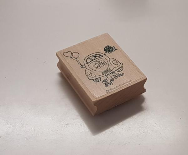 Holzstempel Auto Hochzeit