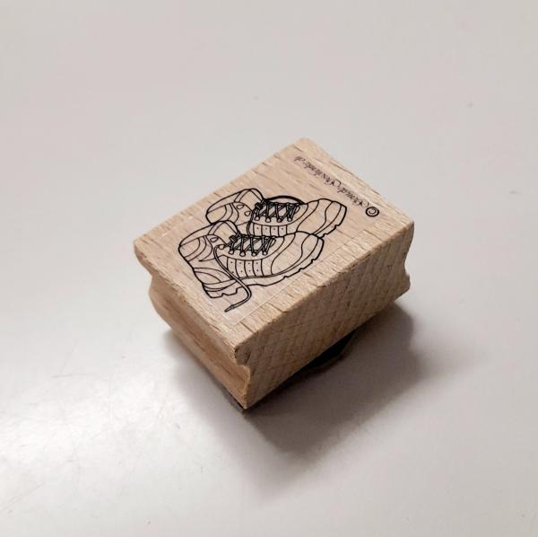 Holzstempel Wanderschuhe