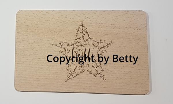 Brettchen mit Sternmotiv für Gotti / Mami