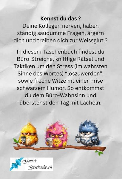 Buch "70 Wege im Büro niemanden umzubringen" - witziges Spass- & Malbuch mit Galgenhumor für Erwachsene
