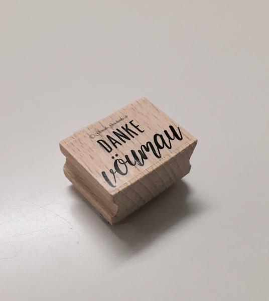Holzstempel Danke vöu mau