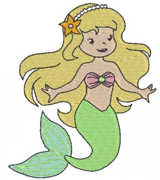 Nuschi bestickt mit Meerjungfrau