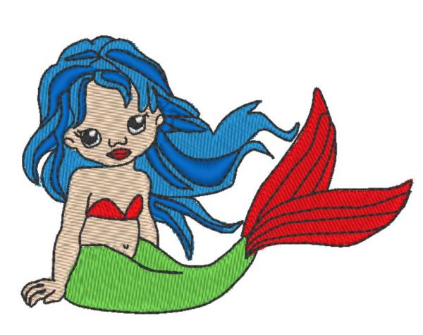 Nuschi bestickt mit Meerjungfrau 3