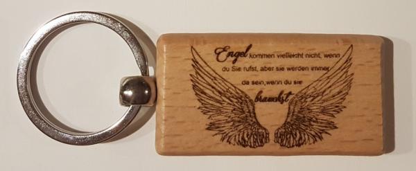 Schlüsselanhänger Holz - Schutzengel Spruch 1
