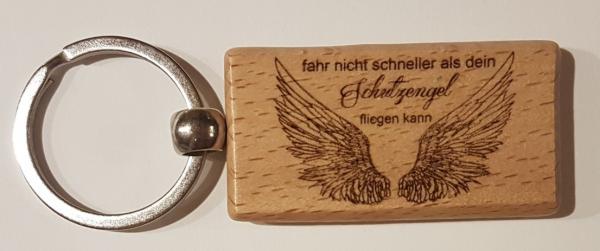 Schlüsselanhänger Holz - Schutzengel Spruch 2