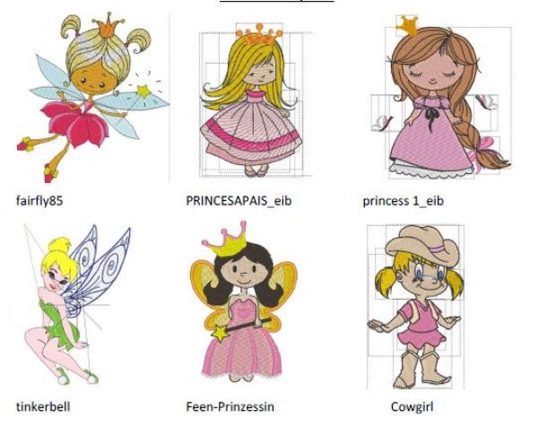 Nuschi bestickt mit Fee oder Prinzessin nach Wahl