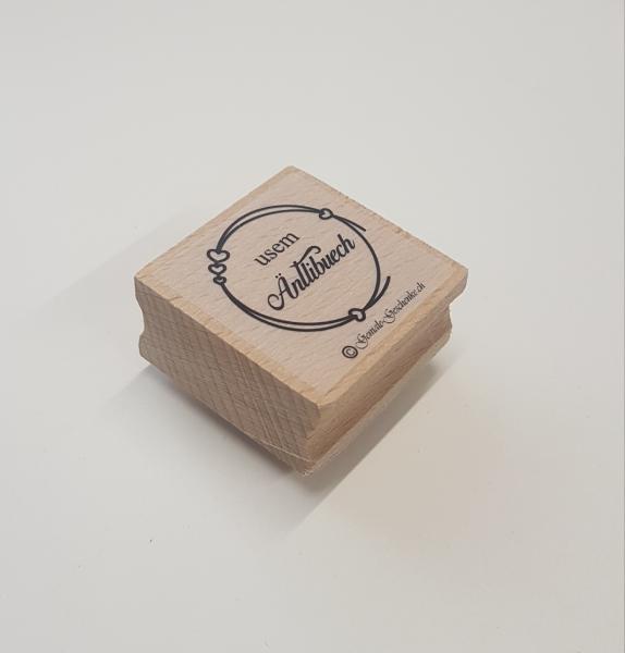 Holzstempel Usem Äntlibuech mit Rahmen (klein)