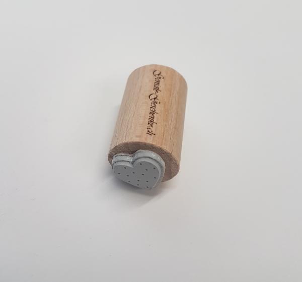 Holzstempel Herz gepunktet