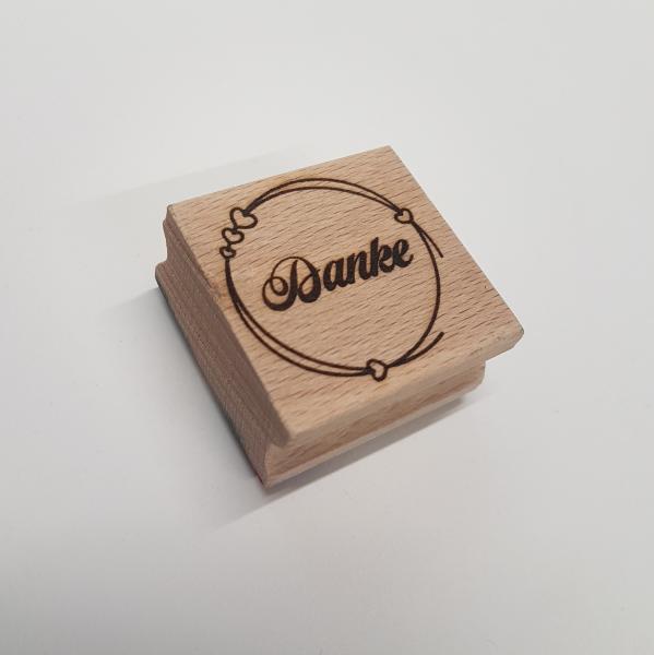 Holzstempel Danke mit Rahmen (klein)