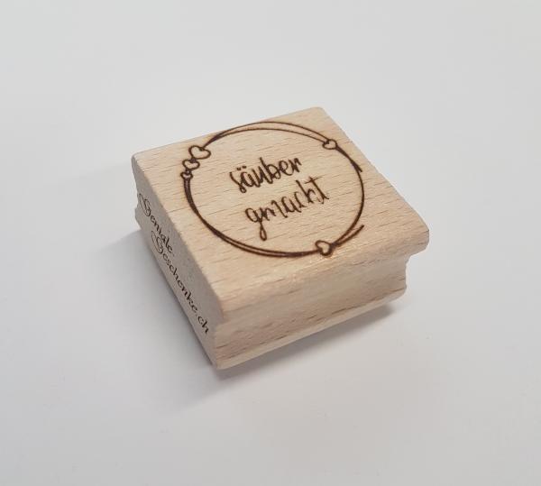 Holzstempel säuber gmacht mit Rahmen