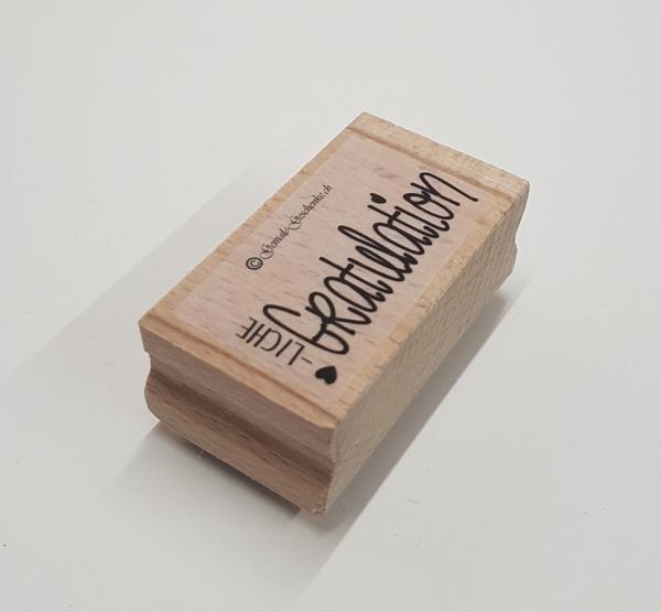 Holzstempel herzliche Gratulation