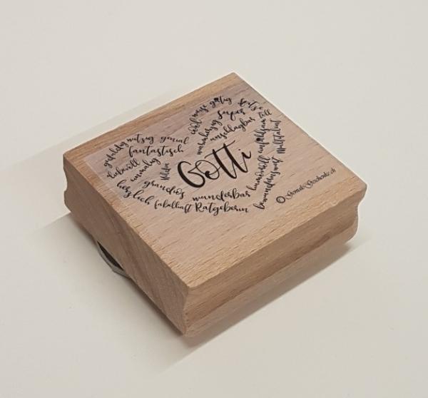 Holzstempel Wörterherz Gotti