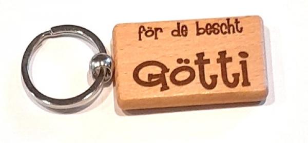 Schlüsselanhänger Holz - för de bescht Götti