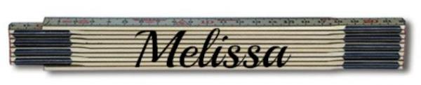 cooler Holzmeter / Zollstock mit eingebranntem Namen - Schriftart 'Play'